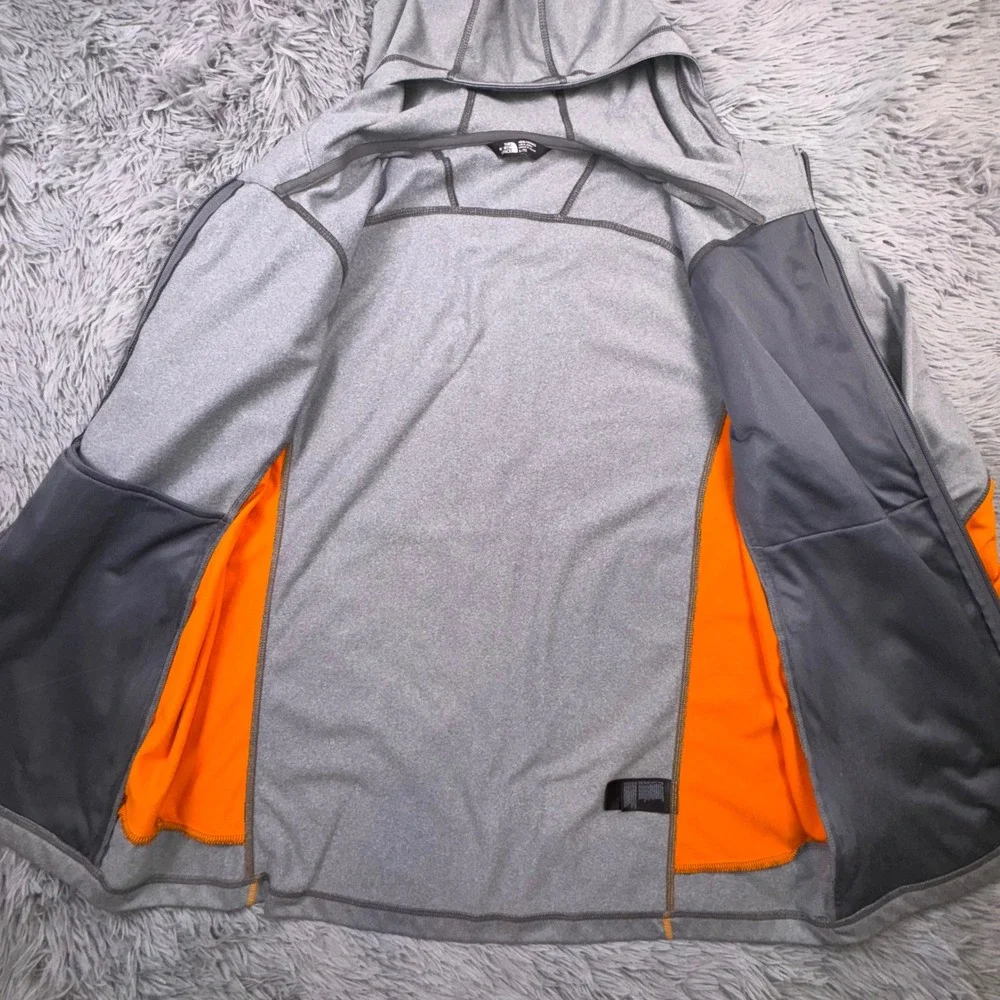 The North Face Men's XL Canyonlands Zip Up Hooded Jacket Gray Orange Tech Fleece